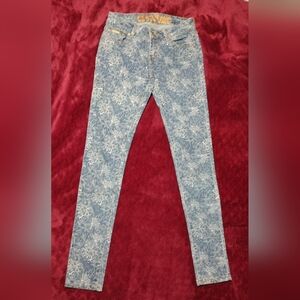 Unique Floral Blue Skinny Jeans